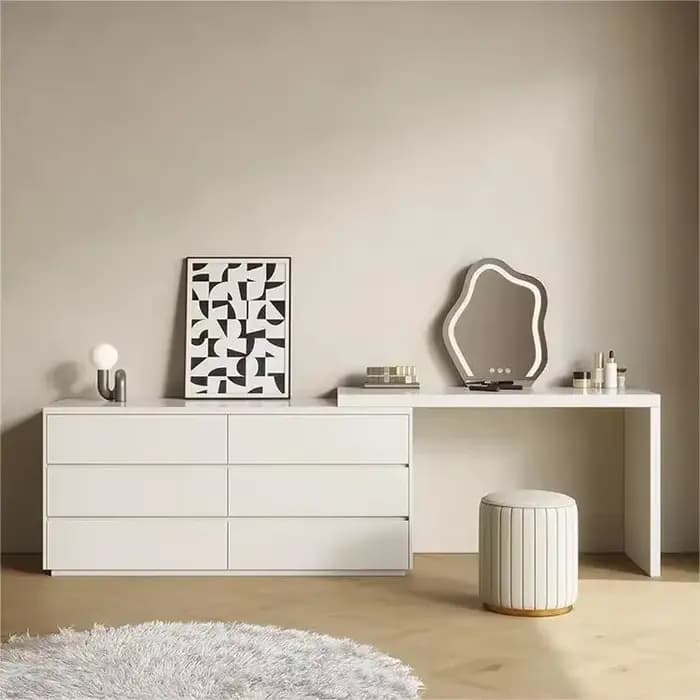 Miroir de maquillage blanc de luxe