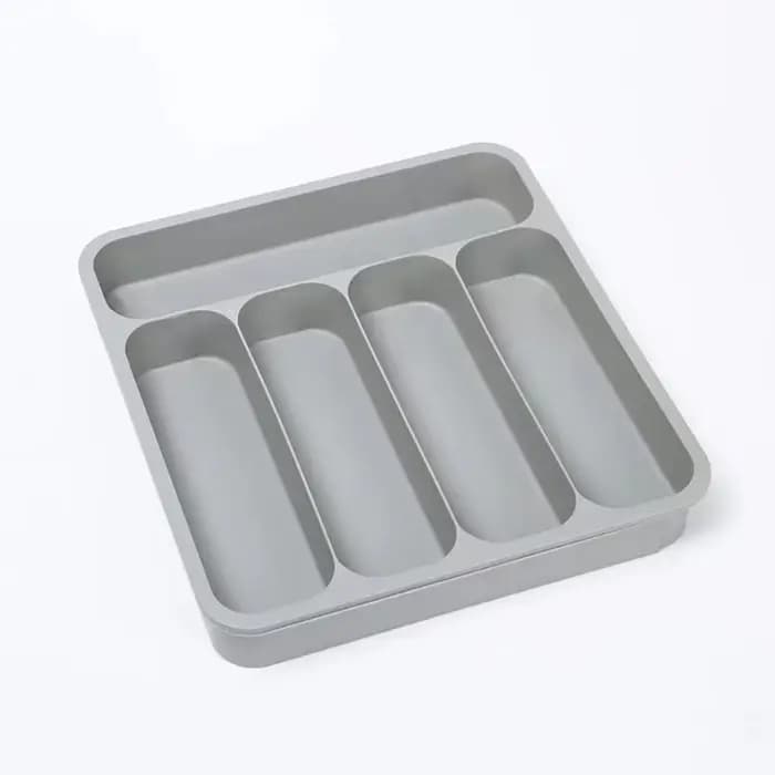 Organisateur de tiroir à couverts en plastique, 6 compartiments, gain de place, plateau à ustensiles