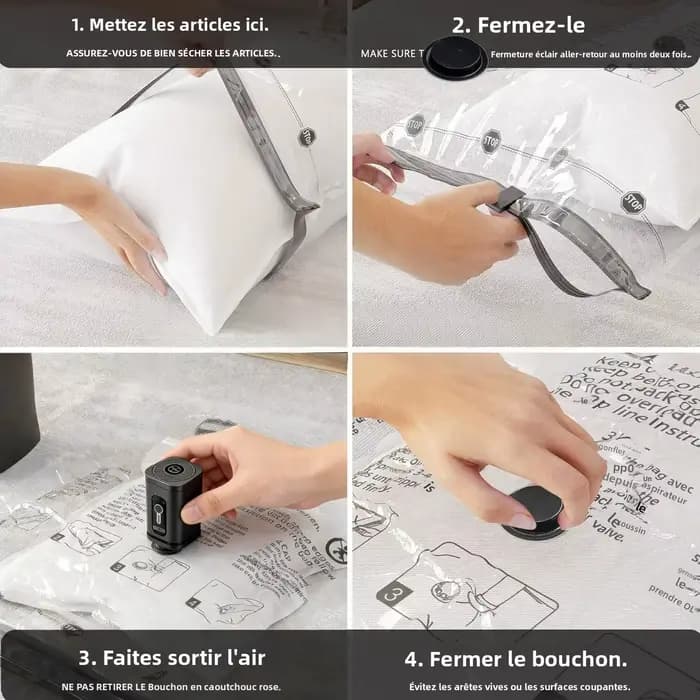 Sacs de rangement sous vide pour vêtements