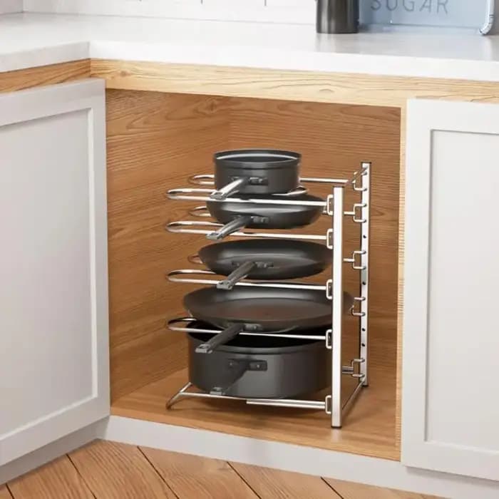 Rangement casseroles en métal à 5 niveaux