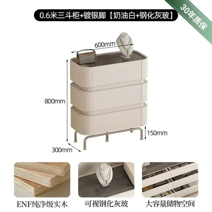 Meuble de rangement en bois avec vitrine pour objets de collection, style Lumières Nordiques, pour chambre et couloir