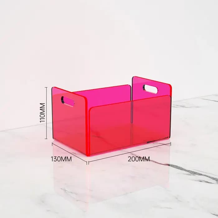 Boîte de rangement en acrylique de couleur pour cosmétiques, organisateur de parfum, livre, masque, support de salle de bain, Table basse, panier à collations divers