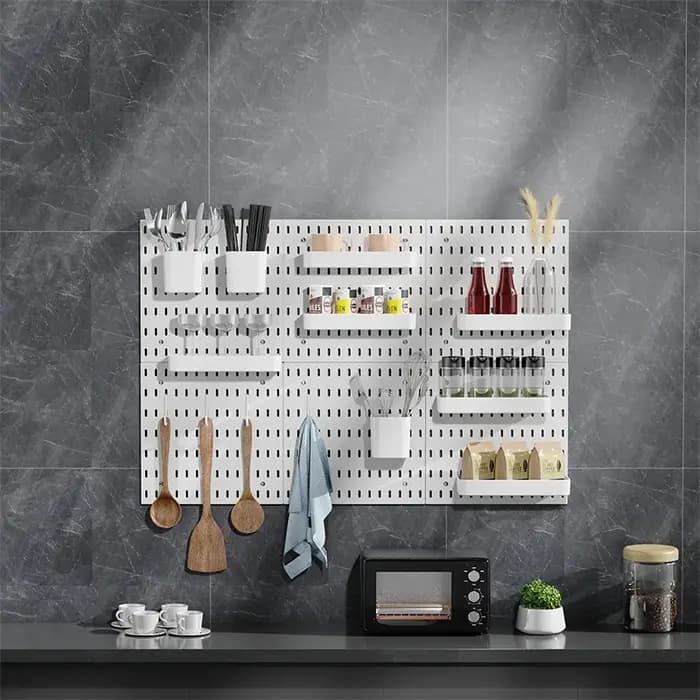 Étagère murale perforée, kit de panneaux perforés DIY, panneau à trous pour panneaux muraux, décoration intérieure, étagère suspendue décorative ▪