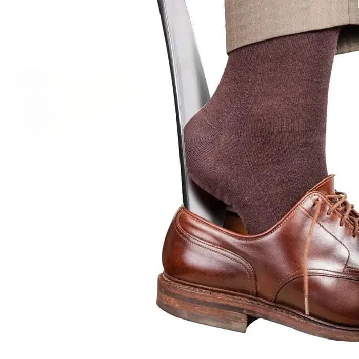 Nouvel embout à chaussures long en alliage, lisse, robuste et durable, avec poignée incurvée confortable, sans besoin de s'agenouiller