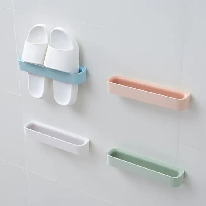 Étagère murale pour pantoufles de salle de bain, rangement à ventouses, à poinçonnage gratuit, artef