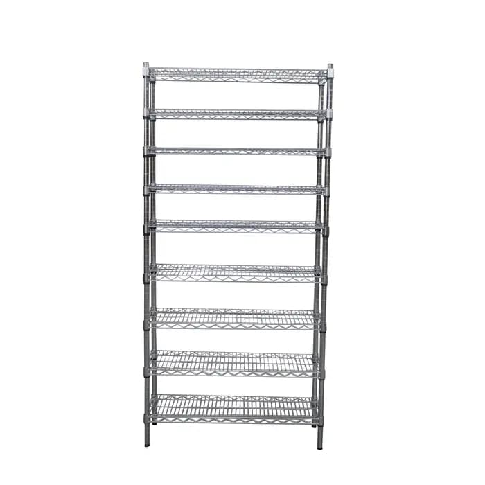 Étagère en acier, 860 x 600 x 1800 mm, étagère de rangement en fil métallique chromé, étagère à bacs, étagère de sol robuste