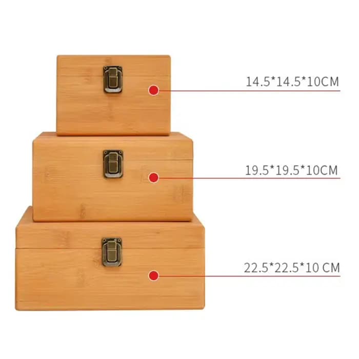 Boîte de rangement rectangulaire en bois massif