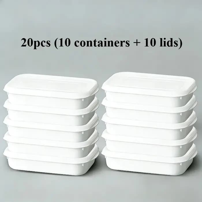 20 pièces (10 contenants + 10 couvercles) Boîtes alimentaires hermétiques de 350 ml