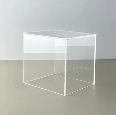 Boîte d'exposition en acrylique translucide coloré, Cube carré pour bureau/décoration de la maison,