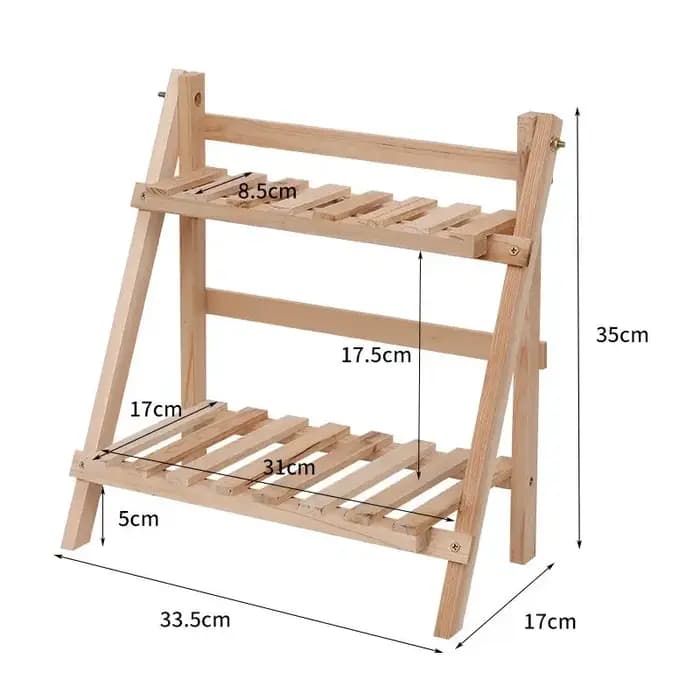 Étagère de rangement de bureau en bois à 2 niveaux