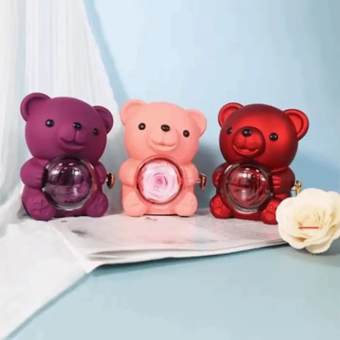 Boîte à bijoux rotative en plastique en forme d'ours