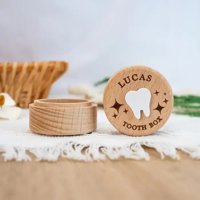 Boîte à dents personnalisée en bois pour la Fée