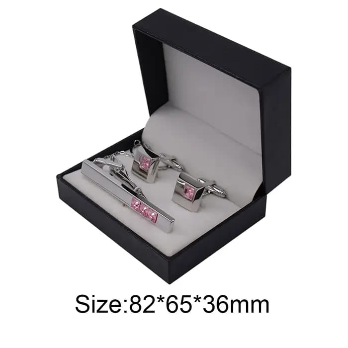 SAVOYSHI boîte à bijoux noire nouveau petit paquet de matériaux en papier similicuir boutons de manchette boîte-cadeau personnalisation