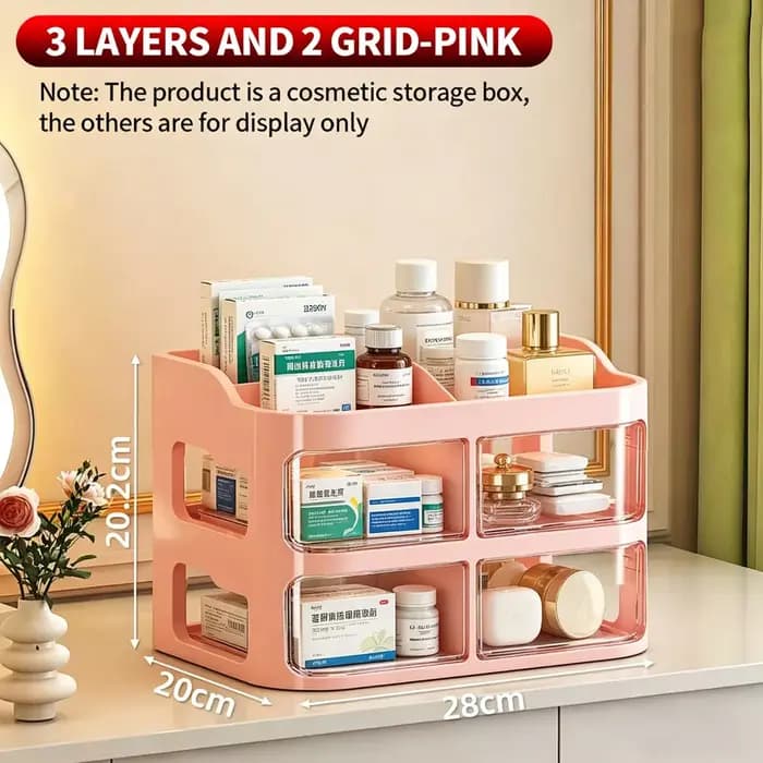 Boîte de rangement multifonctionnelle de grande capacité pour cosmétiques