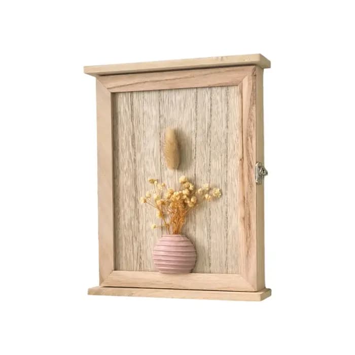 Décoration murale : Boîte de rangement murale en bois pour clés, armoire carrée rustique, porte-clés