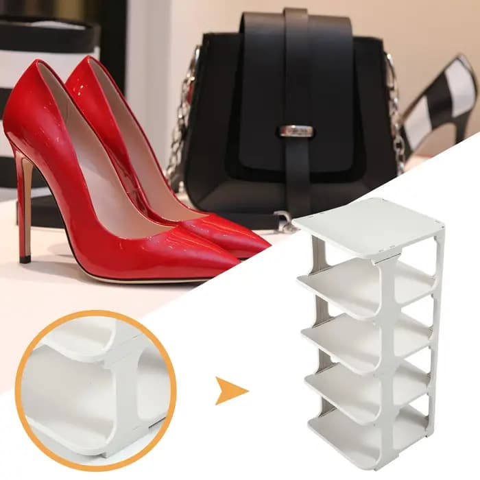 Étagère de rangement pour chaussures peu encombrante en plastique