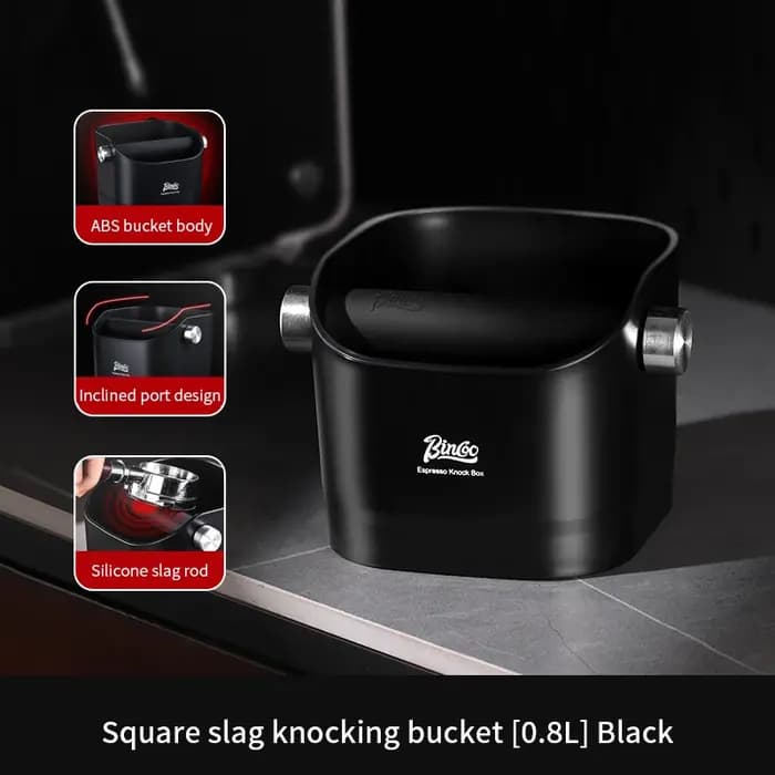 Bincoo – boîte à café 0,8 l, conteneur de marc d'espresso, bac à expresso antidérapant, broyage bise
