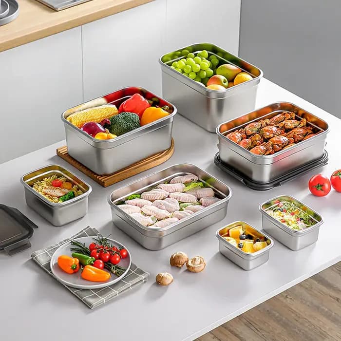 Boîte alimentaire hermétique en acier inoxydable 304