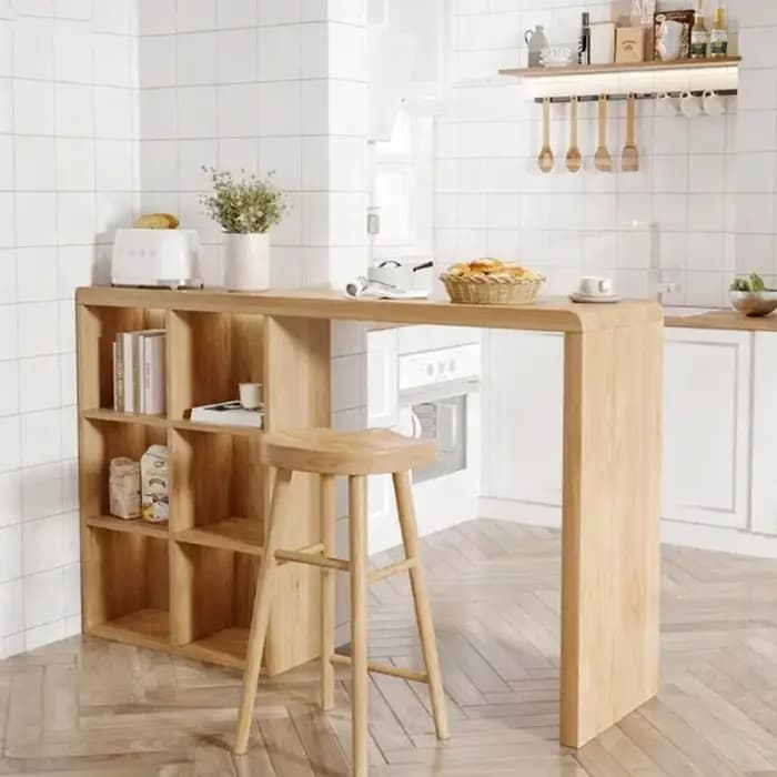 Moderne Wabi Sabi îles De cuisine stockage rustique français élégant