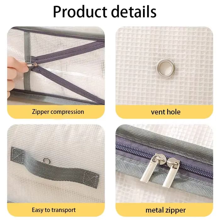 Sac de rangement compressible anti-poussière grande capacité pour couettes et vêtements avec poignée