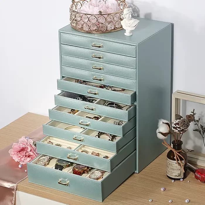 Grande boîte de rangement pour bijoux pour femmes