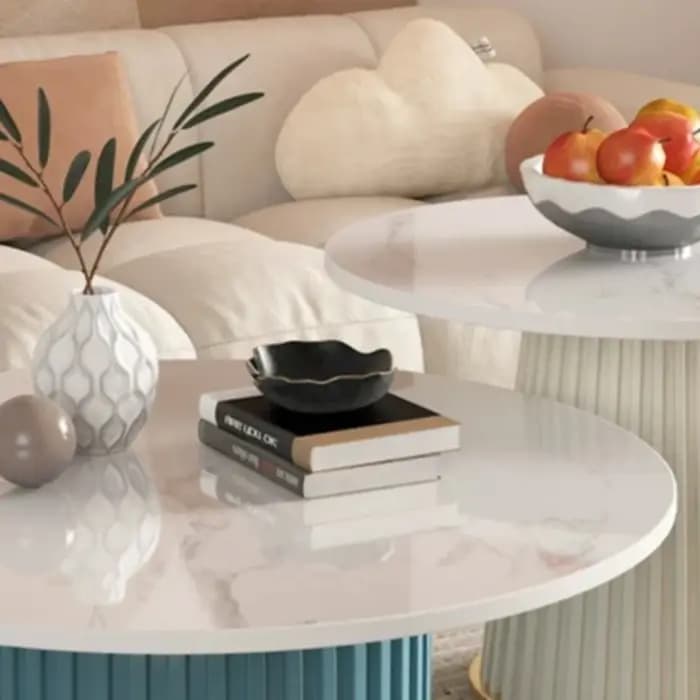 Tables basses de salon de luxe modernes et rondes