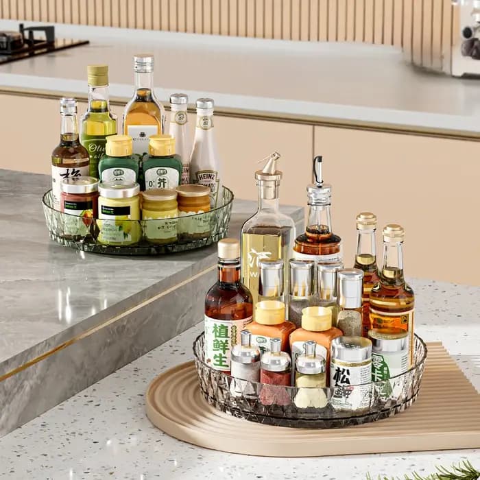 306 ° Étagère de rangement multifonctionnelle rotative pour comptoir de cuisine