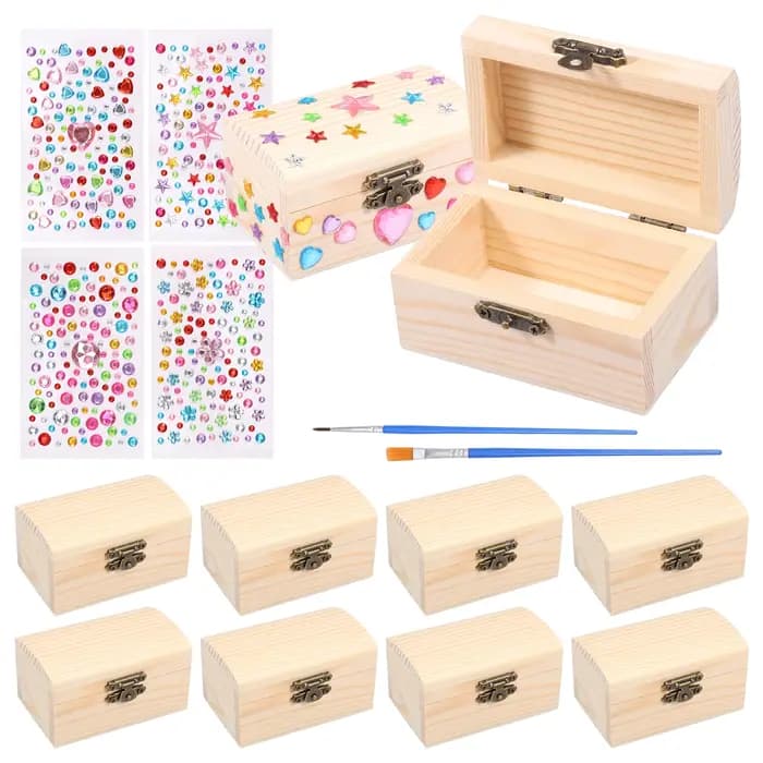 Boîte à bijoux en bois 10 pièces