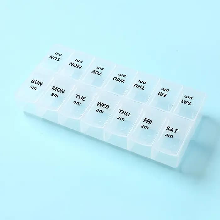 Boîte à médicaments pratique à 14 compartiments