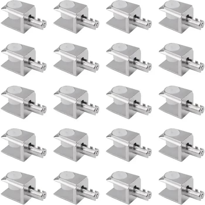 Supports d'étagère en verre 20 pièces: Clips muraux réglables en alliage de Zinc chromé poli avec broche