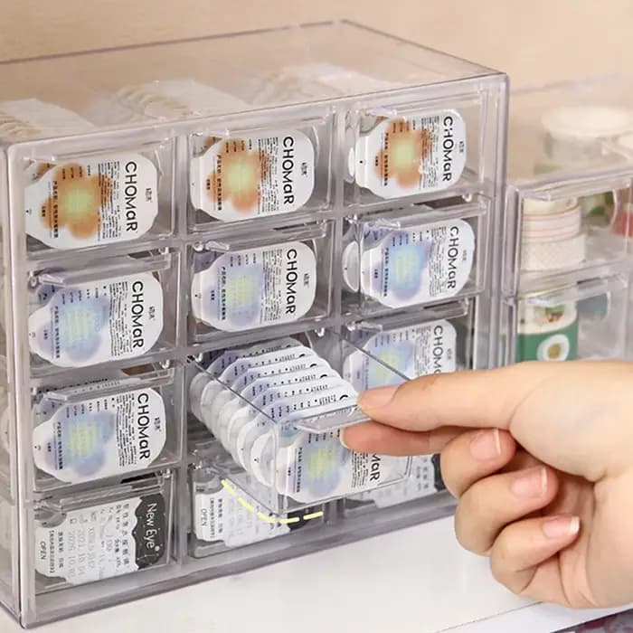 Boîte de rangement transparente pour lentilles de contact