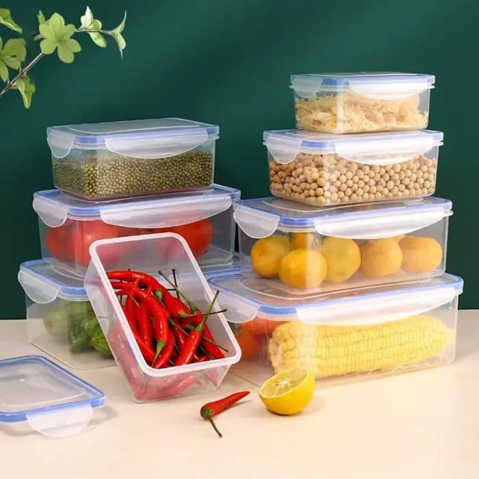 Boîte de rangement des aliments au réfrigérateur avec couvercle en plastique
