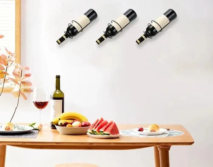 Casiers à vin muraux avec vis, support d'affichage de bouteille de vin rouge, métal, face, T1, lot d