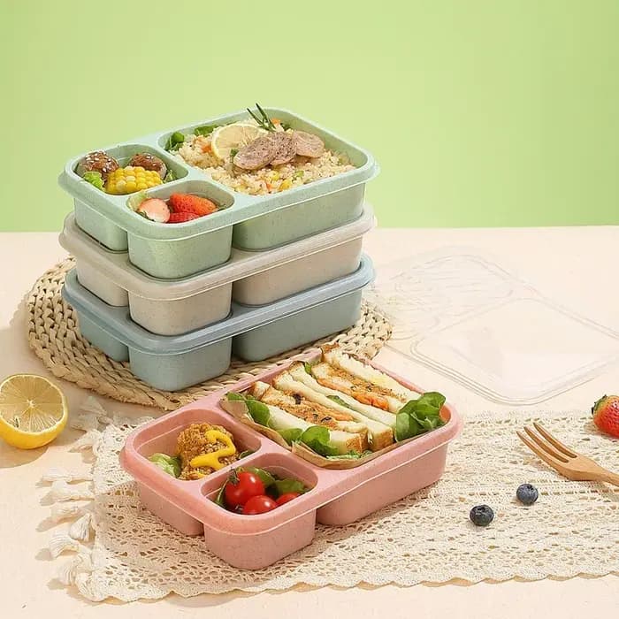 Boîte à lunch réutilisable à 3 compartiments
