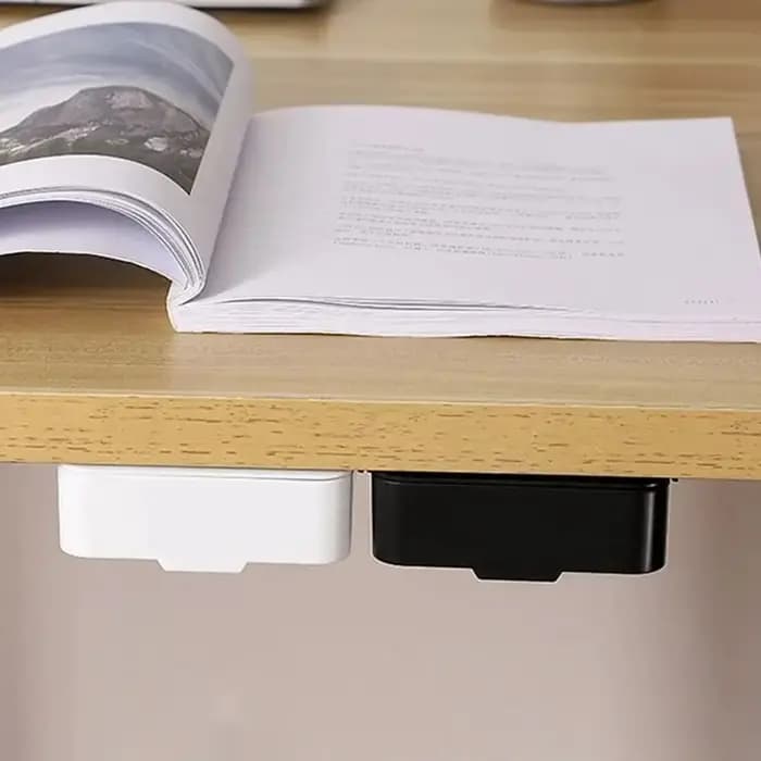 Boîte de rangement de table autocollante multifonctionnelle grande capacité sous