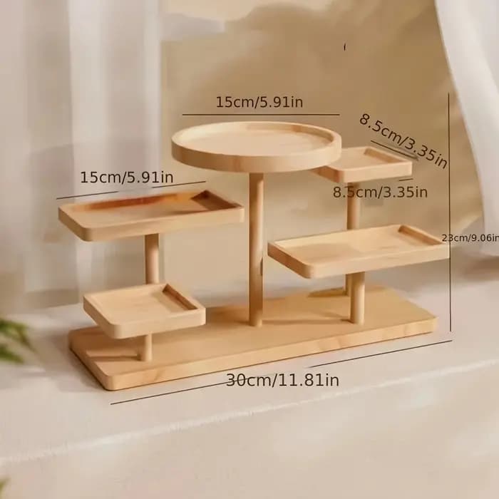Présentoir en bois avec support de rangement - Boîte