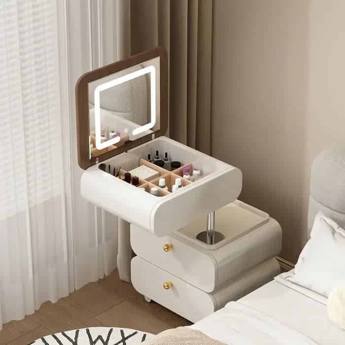 Grande coiffeuse de maquillage en bois avec étagère de rangement, moderne et économique, pour salon