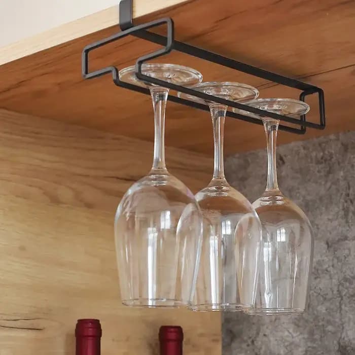 Support de rangement pour verres à vin rouge suspendu, support de rangement pour tasses à pied haut,