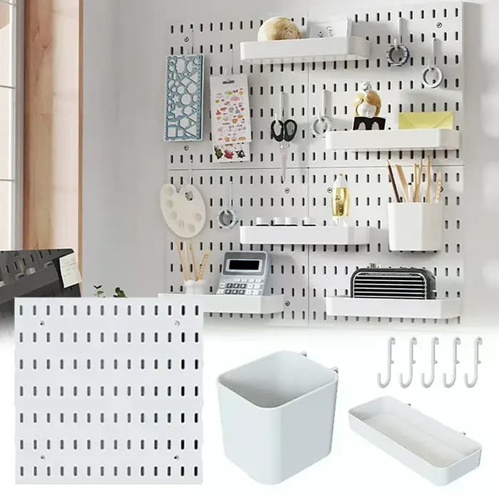 Étagère murale perforée, kit de panneaux perforés DIY, panneau à trous pour panneaux muraux, décoration intérieure, étagère suspendue décorative
