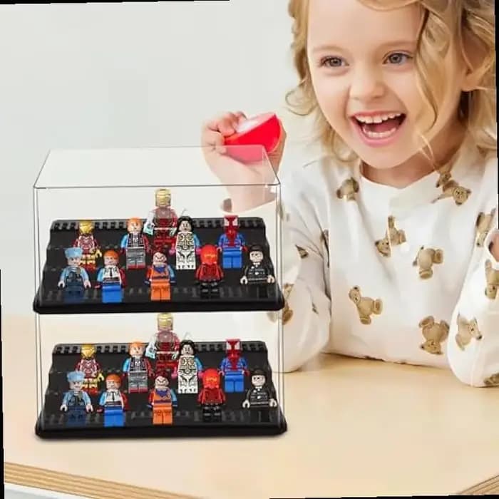 Vitrine transparente à 3 niveaux pour figurines - Boîte de rangement en acrylique pour petites figurines Pop - Présentoir transparent