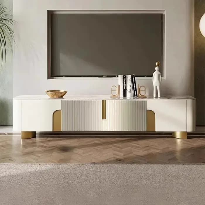 Meuble TV de style européen de luxe, meuble TV moderne, esthétique simple, tendance, de qualité supérieure, meuble TV pour salon, meubles de salon