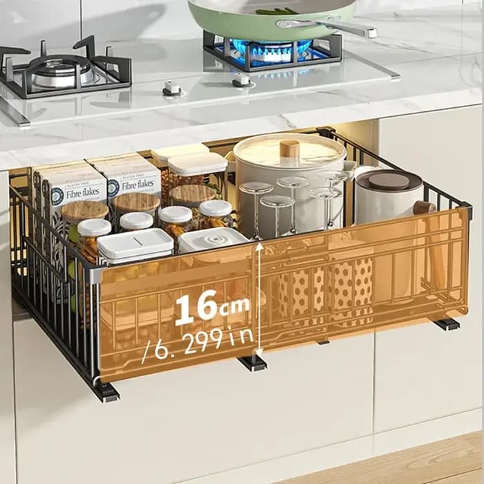 Organisateur de cuisine télescopique – Étagère extractible réglable