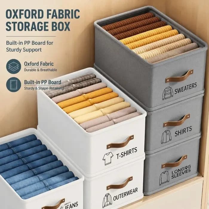 Boîte de rangement en tissu Oxford grande capacité