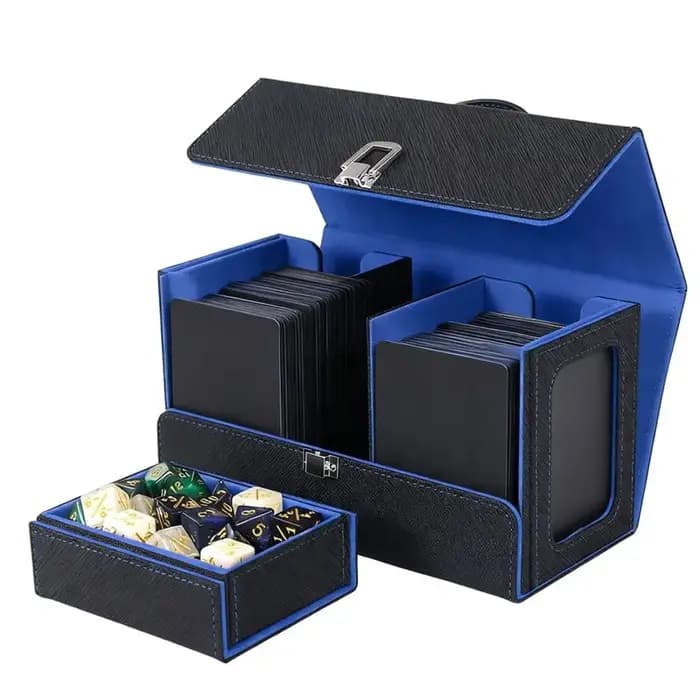 Boîte de rangement pour cartes de jeu B78B - Boîte de jeu avec poignée, chargement par le haut, magn