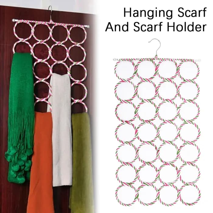 28 trous porte-écharpe pliable cravate ceinture crochet châle foulards organisateur rotin tissage cintre garde-robe support de rangement présentoir