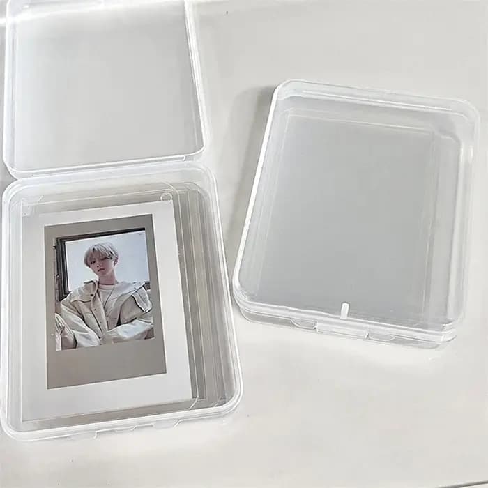 INS-Boîte de Rangement en Plastique Transparent, Kpop, Carte Photo, Collection, Évaluation, Papeteri
