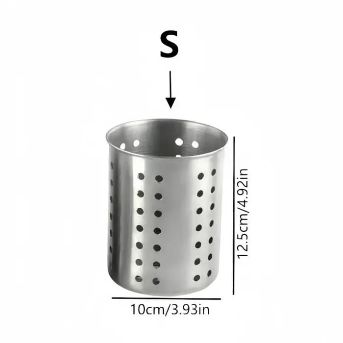 Boîte de rangement pour baguettes en acier inoxydable cylindrique
