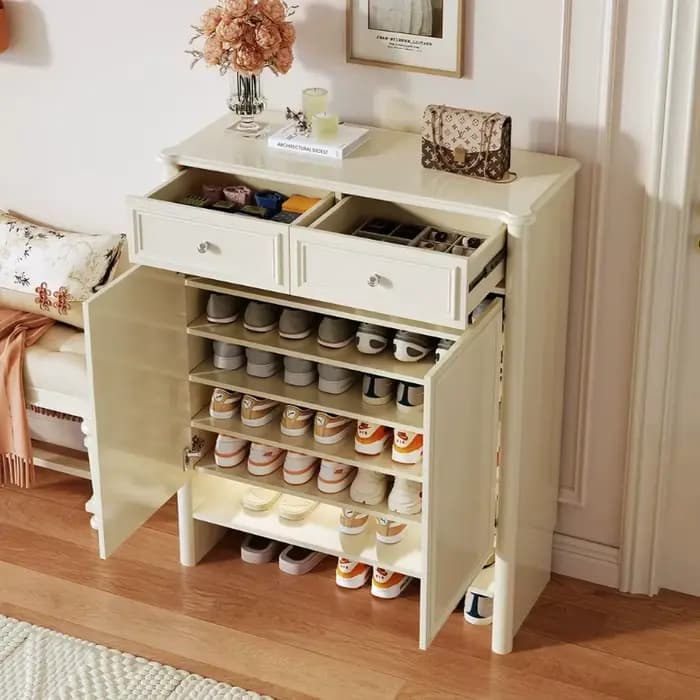 Meubles de rangement de luxe blancs pour chaussures
