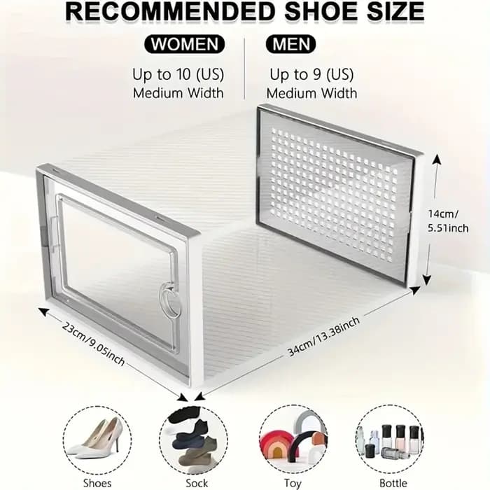 Boîte à chaussures modulaire peu encombrante de grande capacité 6 pièces