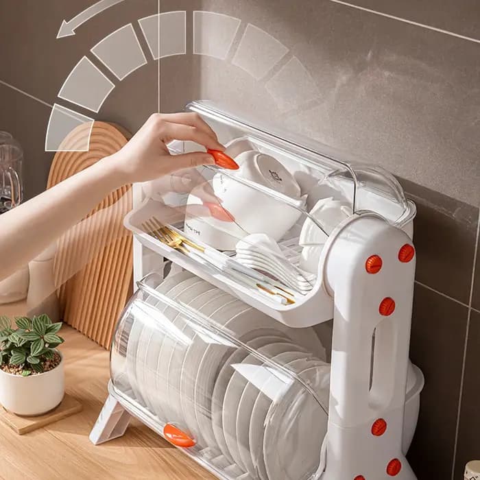 Boîte de rangement de vaisselle de cuisine anti-poussière